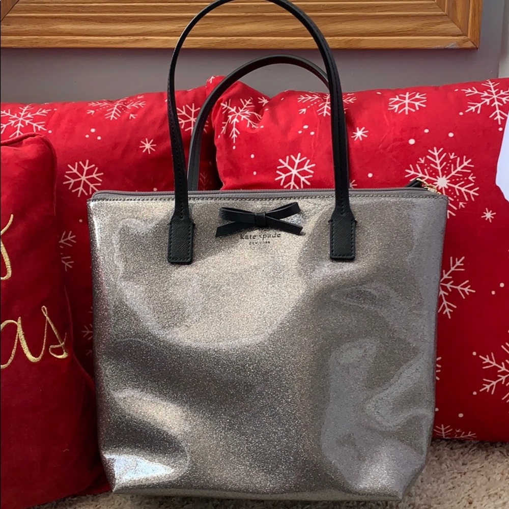 Kate Spade New York Silver Glitter Bag